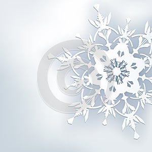 Stylish abstract background, 3d ornate snowflake