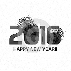 Stylish abstract text 2016 for Happy New Year.