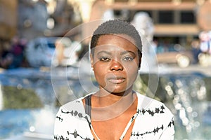 Stylish African woman with a deadpan expression photo