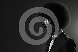 A Stylish Africanamerican Gentleman Flaunting His Impressive Afro With Confidence