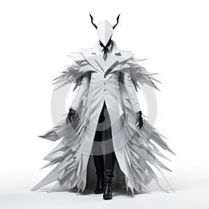 Stylish Ambient Occlusion Halloween Costume With Long Feathers