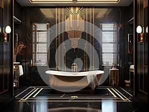 Stylish Art Deco luxury bathroom photo