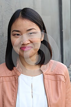 Stylish Asian businesswoman close up