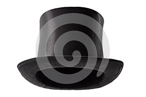 Stylish attire, Vintage men fashion and magic show conceptual idea with victorian black top hat with clipping path cutout in ghost