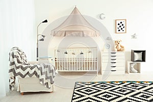 Stylish baby room interior