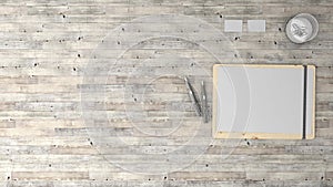 Stylish background with parquet and office stuff