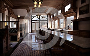 Stylish bar interior New York vintage