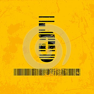 Stylish barcode typeface font. Stripped letters of barcode scanning. Custom font
