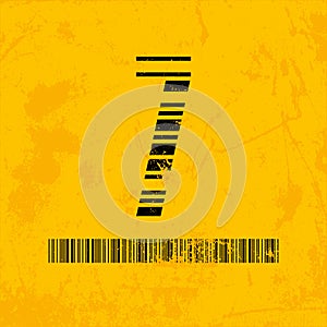 Stylish barcode typeface font. Stripped letters of barcode scanning. Custom font