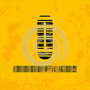 Stylish barcode typeface font. Stripped letters of barcode scanning. Custom font