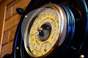 Stylish barometer hanging on the wall