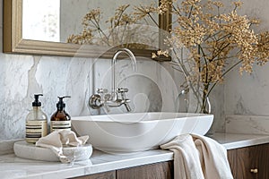 Elegant Bathroom Sink and Marble Decor
