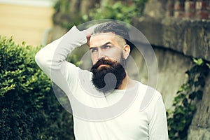 Stylish bearded man outdoor