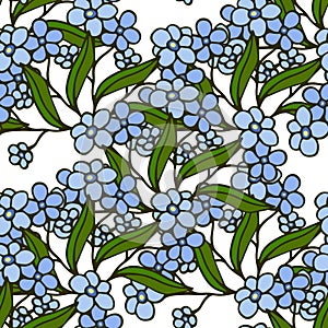 Stylish beautiful floral seamless pattern. Abstract Elegance vector illustration texture with forget-me-not.