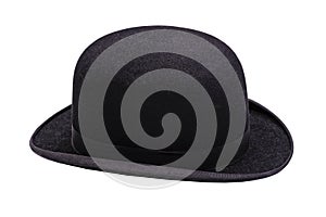 A stylish black bowler hat