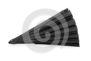 Stylish black hand fan isolated on white
