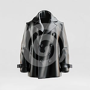 Stylish Black Leather Jacket. Generative ai
