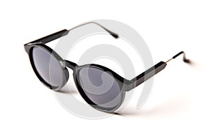 Stylish black sunglasses isolated on white background