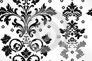 Stylish black and white damask pattern for modern decor