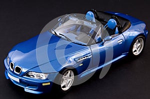 Stylish blue covertible roadster