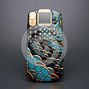 Stylish Blue And Gold Cell Phone With Fujifilm Natura 1600 Design