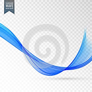 Stylish blue wave on transparent background