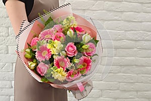 Stylish bouquet of pink flowers.