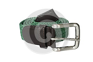 Stylish braided men s belt isolated on white background.