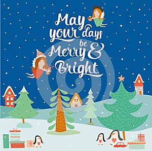 Stylish and bright Merry Christmas