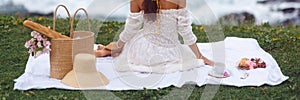 Stylish British Bride at a Seaside Picnic