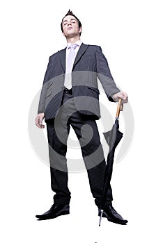 Stylish businessman with umbrella