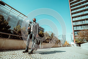 Stylish businessman with a weekender