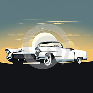 Stylish Cadillac Eldorado White Silhouette Image Creation Project