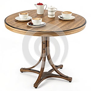 Cafe table isolated on white background