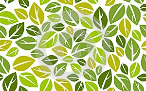 Stylish cartoon leaves seamless vector pattern, endless wallpaper or textile swatch with tree floral.