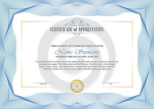 Stylish Certificate Frame with Guilloche border design