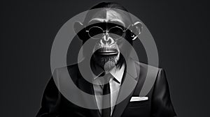 Stylish Chimp Suits: Monochrome Portraits With A Modern Twist