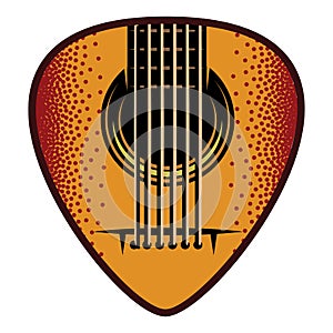Stylish color plectrum for guitar. Vector illustration