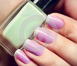 Stylish colorful nails and nailpolish photo