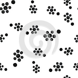 Stylish Continuous pattern black flowers