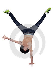 Stylish and cool breakdance style dancer photo