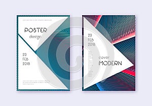 Stylish cover design template set. Red white blue