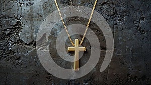 a stylish cross pendant necklace in a realistic photo, highlighting its timeless elegance and versatility as a fashion