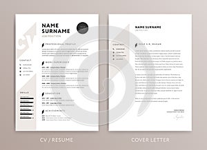 Stylish curriculum vitae and cover letter template photo