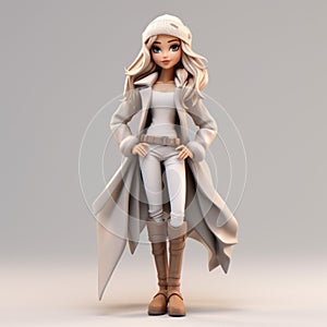 Stylish 3d Cartoon: Happy Raymond - Fashion Model In Fall Fashion photo