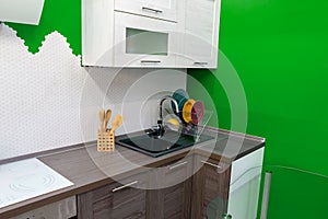 Stylish design kitchen, interior cabinet for the kitchen