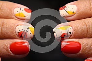 stylish design of manicure on long nails