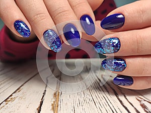 stylish design of manicure on long nails