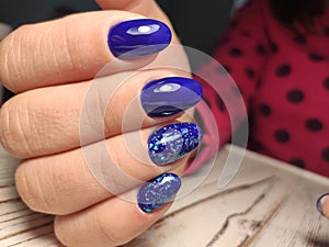 stylish design of manicure on long nails