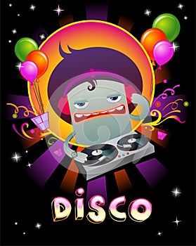 Stylish disco party banner